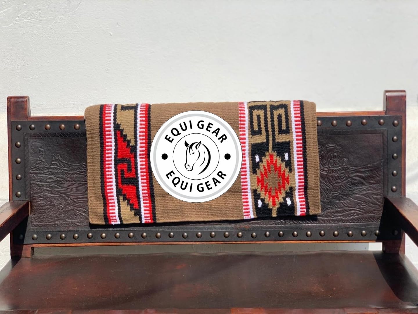 Horse Western Ranch Sottosella/Coperta da sella Western in lana neozelandese con imbottitura in lana con sensore Flex (personalizzazione disponibile) AD78 (34" x 33")