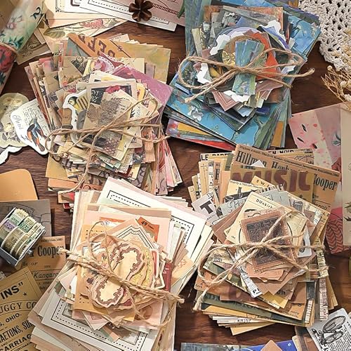 Alideco 400 stks Scrapbook Papier Vintage Film Art Olieverfschilderijen Scrapbooking Papier voor Journaling Benodigdheden, Decoratief Craft Papier voor Junk Journals (yijiushi)