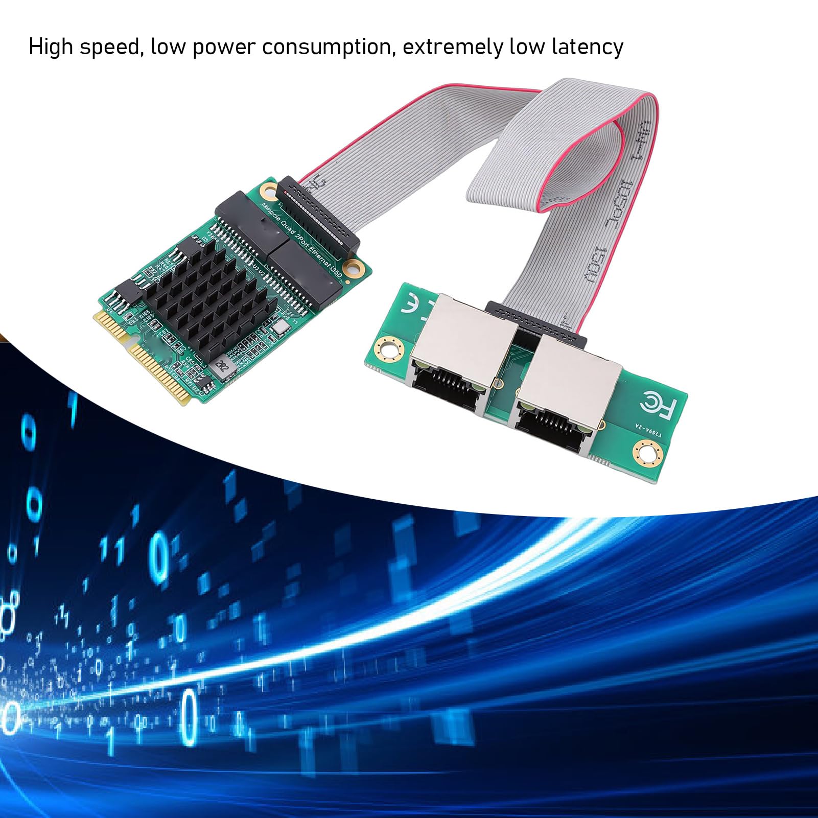 Fockety Scheda Mini PCIe Gigabit Ethernet, Doppie Porte RJ45 Controller I350 10 100 1000 Mbps, Adattatore di Rete PCIe con Frame Jumbo PCI SIG SR IOV VMDq per PC Industriali