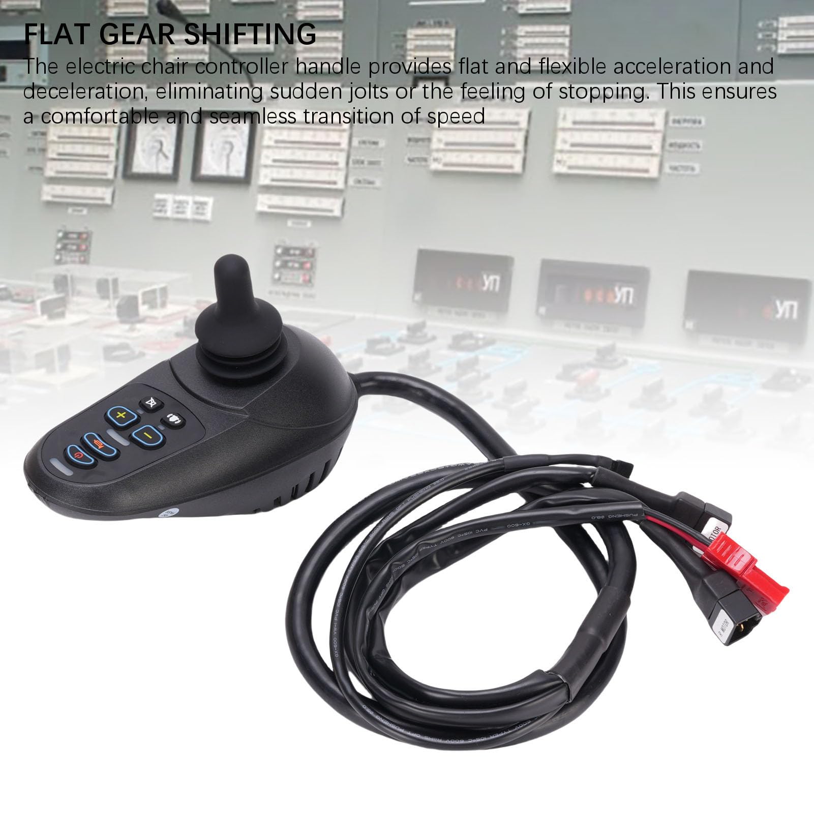 ciciglow Joystick do Wózka Inwalidzkiego z Napędem Elektrycznym, Kontroler Wózka Inwalidzkiego 50A, Elektryczny Joystick do Wózka Inwalidzkiego z regulowaną prędkością i Hamulcem