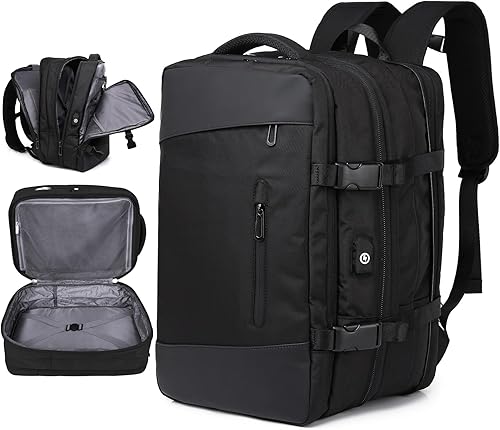 Mochila de viaje para mujer, mochila de mano expandible, mochila para laptop de 17.3 pulgadas, bolsa de artículos personales aprobada para
