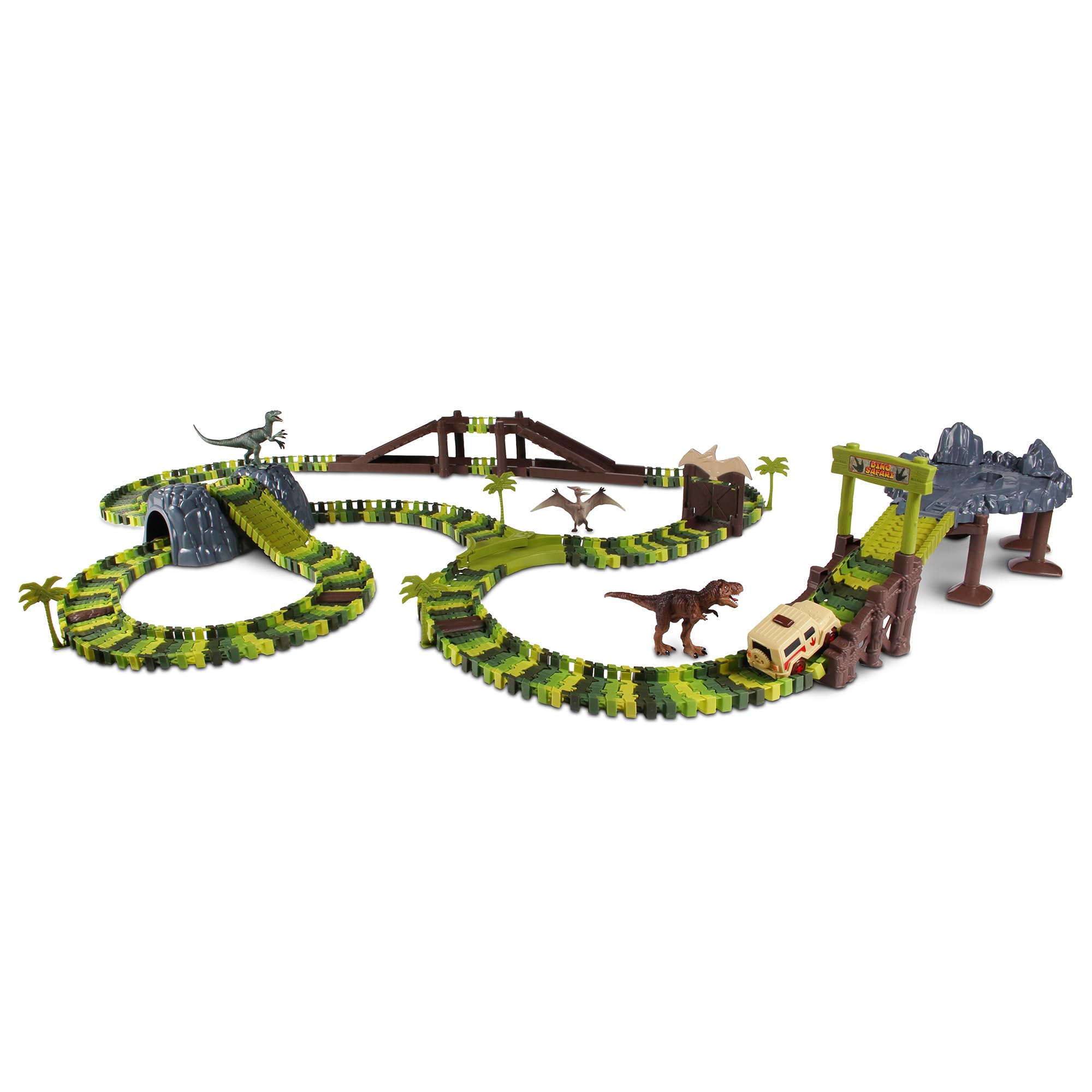 Amazon.com: NKOK WowWorld Dino Safari Track Set 311-PC Deluxe B/O