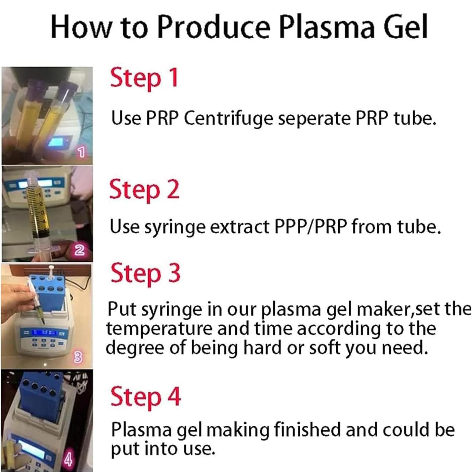 Macchina riscaldante per gel al plasma, produttore di gel di esposizione digitale per campioni di bio-riempioni e laboratorio, 8 * 5ml e 4 * 10ml strumento di riscaldamento della siringa, attrezzatura