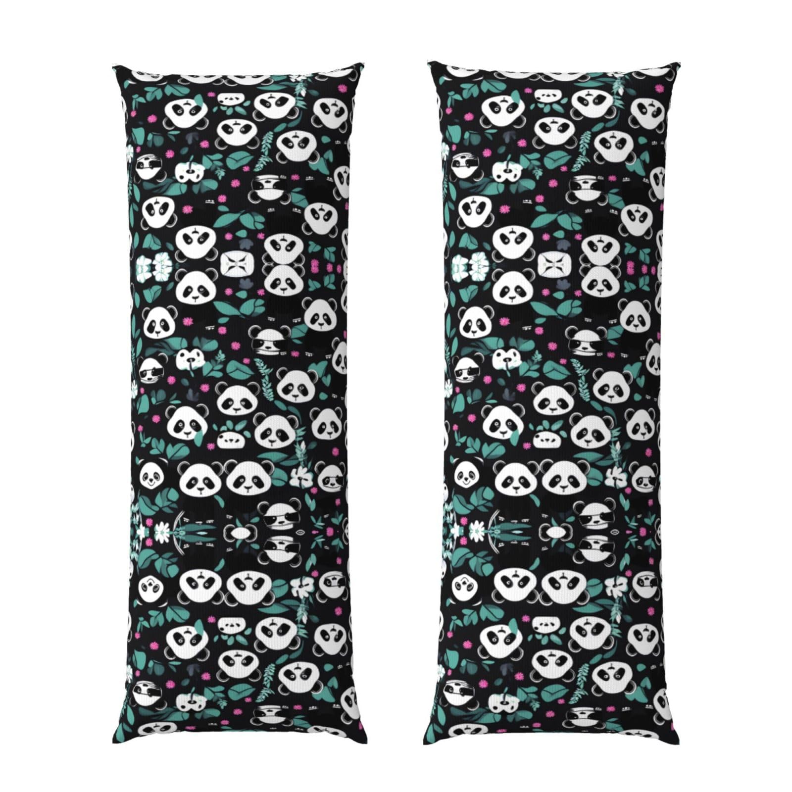 Panda cute face Body Pillowcase 20x60-Ultra Soft Plush Long Pillow Cover with Hidden Zip for Sleeping