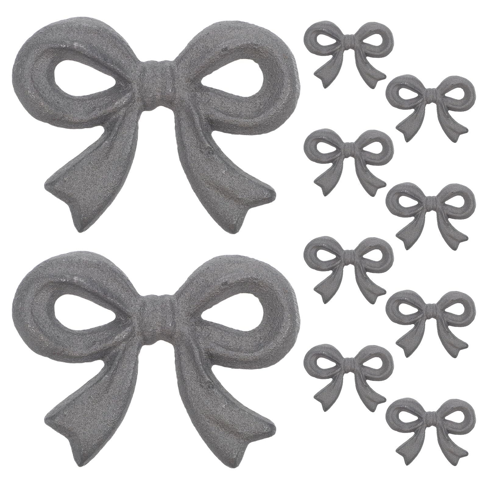 NUOBESTY Statuetta Fiocco in Ghisa Nera 10 Pezzi, Decorazione Vintage | Stile Rustico e Classico Farmhouse, per Mensola Stufa e Soggiorno, Uso Interno ed Esterno