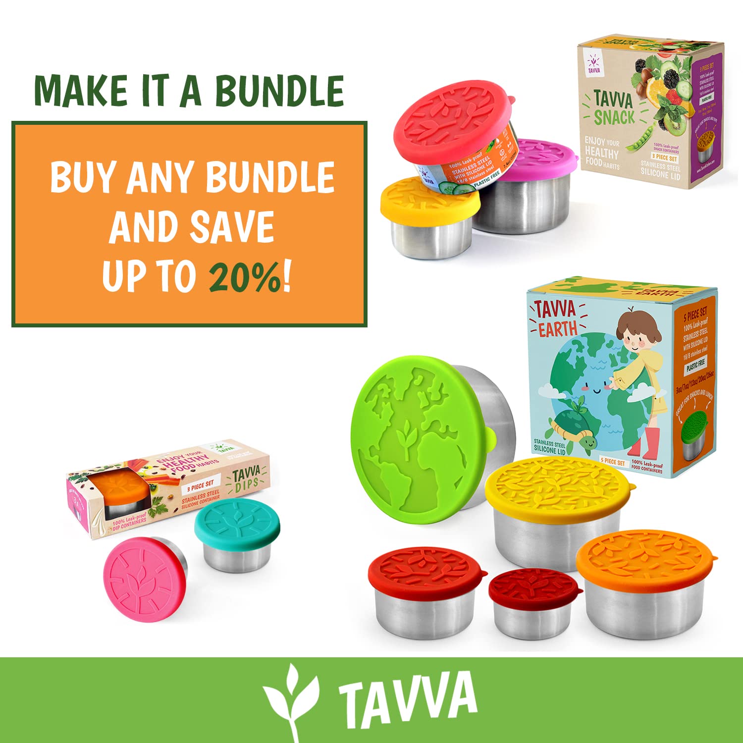 TAVVA Salad Dressing Container To Go 3 X 1.7 oz Stainless Steel Small