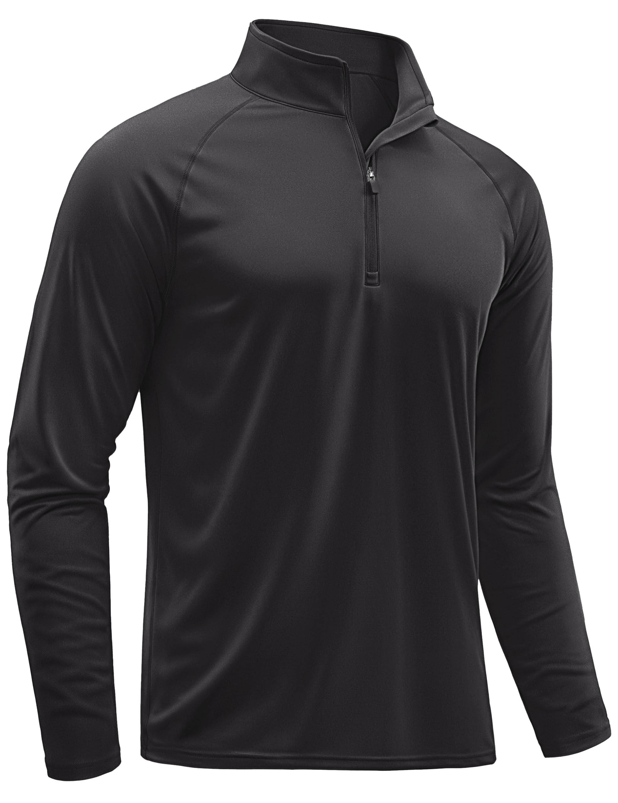 TACVASEN Mens Long Sleeve Athletic Shirts 1 4 Pullover Zip Sun Protection Rash Guard UPF 50 Outdoor Running