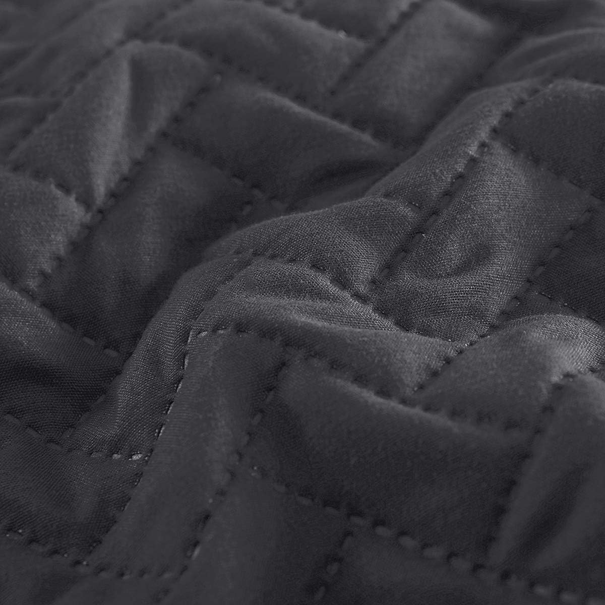MERRY HOME Queen Quilt Set, 320GSM, 3-Piece Solid Lightweight Quilt Cover Bedspread Set(Dark Grey)