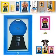 XUANDOH Candy Dispenser Picture Frame, Handy Candy Frame 2 in 1 Wall Mounted Candy Photo Picture Frame Dispenser for Wall Hanging or Tabletop, Gifts for Birthday & Holiday Blue