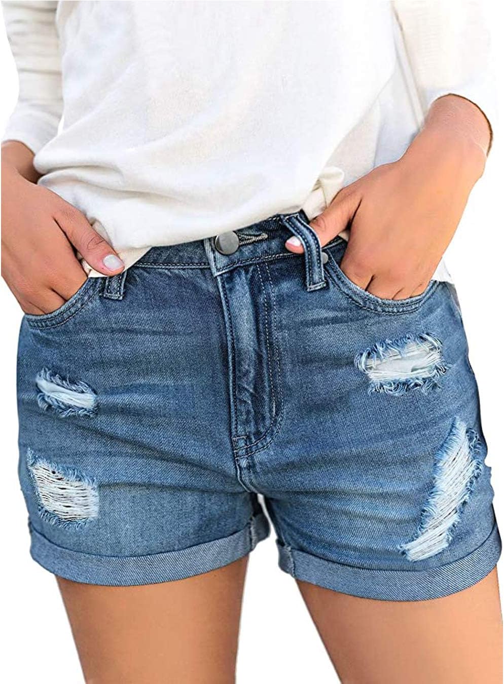 onlypuff Womens Shorts Jeans Hot Denim High Waisted Summer Pants for Girls