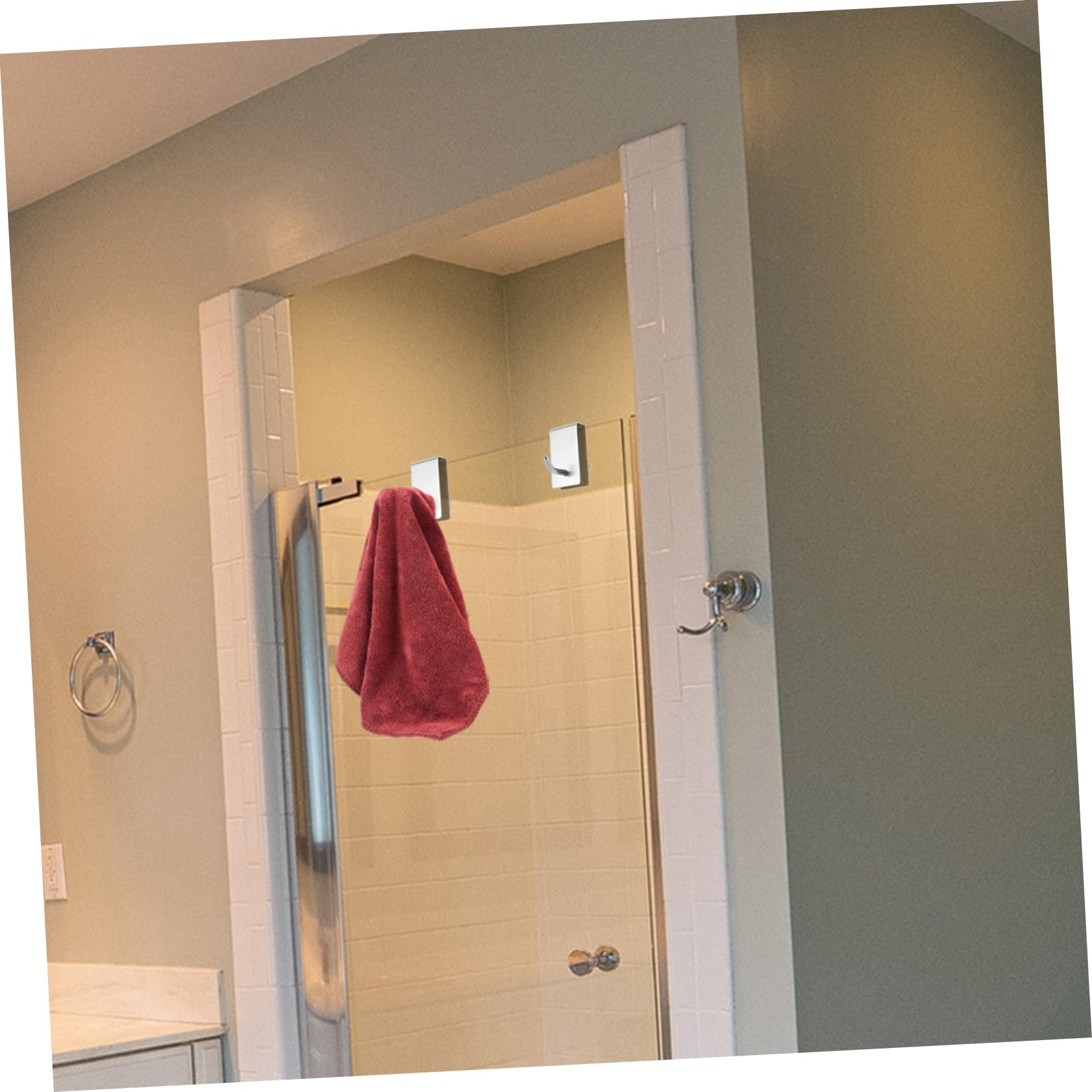 Uonlytech 5piezas Gancho De Puerta De Acero Inoxidable Para Baño Colgador Sin Perforación Para Toallas Diseño Elegante y Resistente Para Armarios y Closets