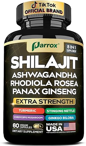 Suplemento Shilajit, Panax Ginseng, Ashwagandha, Rhodiola Rosea, hongo Cordyceps, ortiga picante, cúrcuma, gingko biloba, suplementos todo en uno de