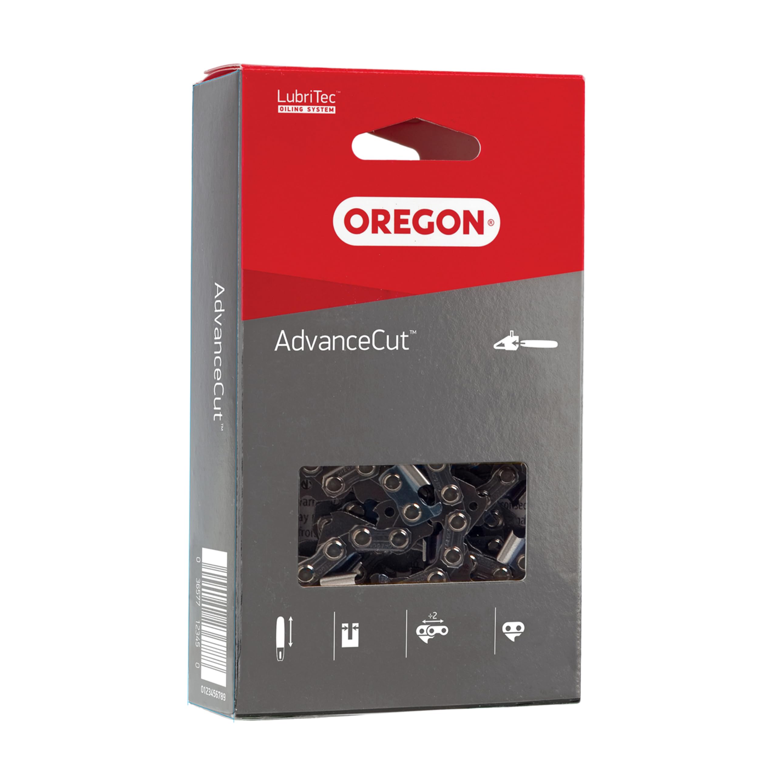 Oregon Sägekette 3/8 LP Teilung, 0,43 Zoll (1,1 mm) Stärke, für 8 Zoll (20 cm) Führungsschiene, 33 Treibglieder - Geringer Rückschlag Ersatzsägekette für Bosch, Makita, Ryobi, Worx und mehr