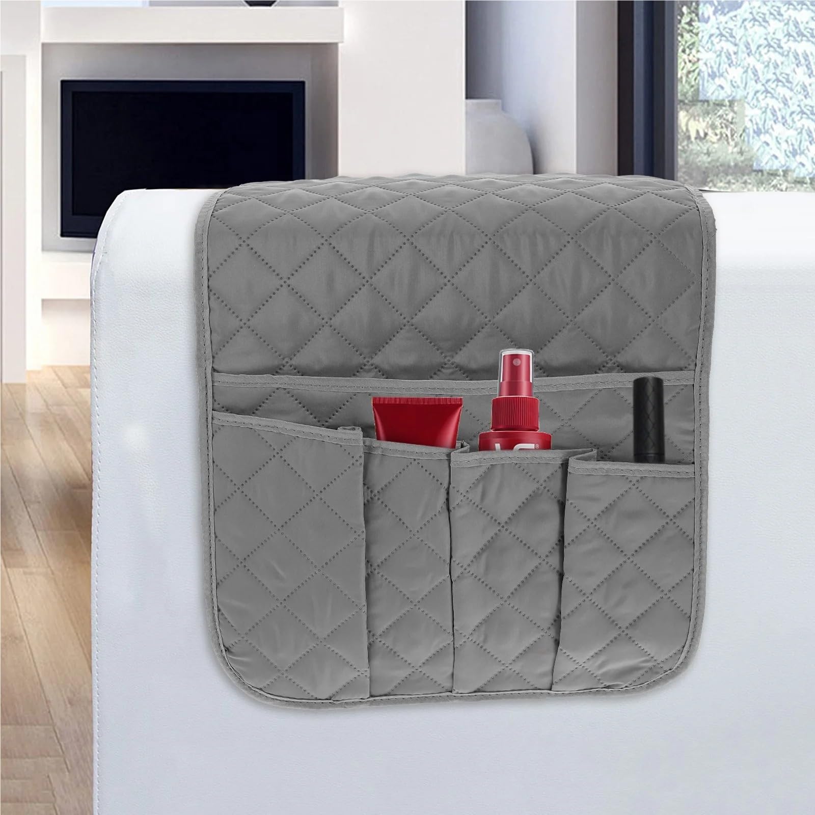 Soporte Organizador de reposabrazos for sofá, Bolsa Almacenamiento for, portavasos for para Sofá(Black)