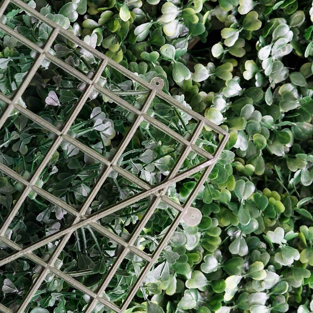 Tableclothsfactory 4 Pack Artificial Grass Boxwood Faux Foliage UV Protected Green Wall Mat Panel Photo Booth Garden Home Event