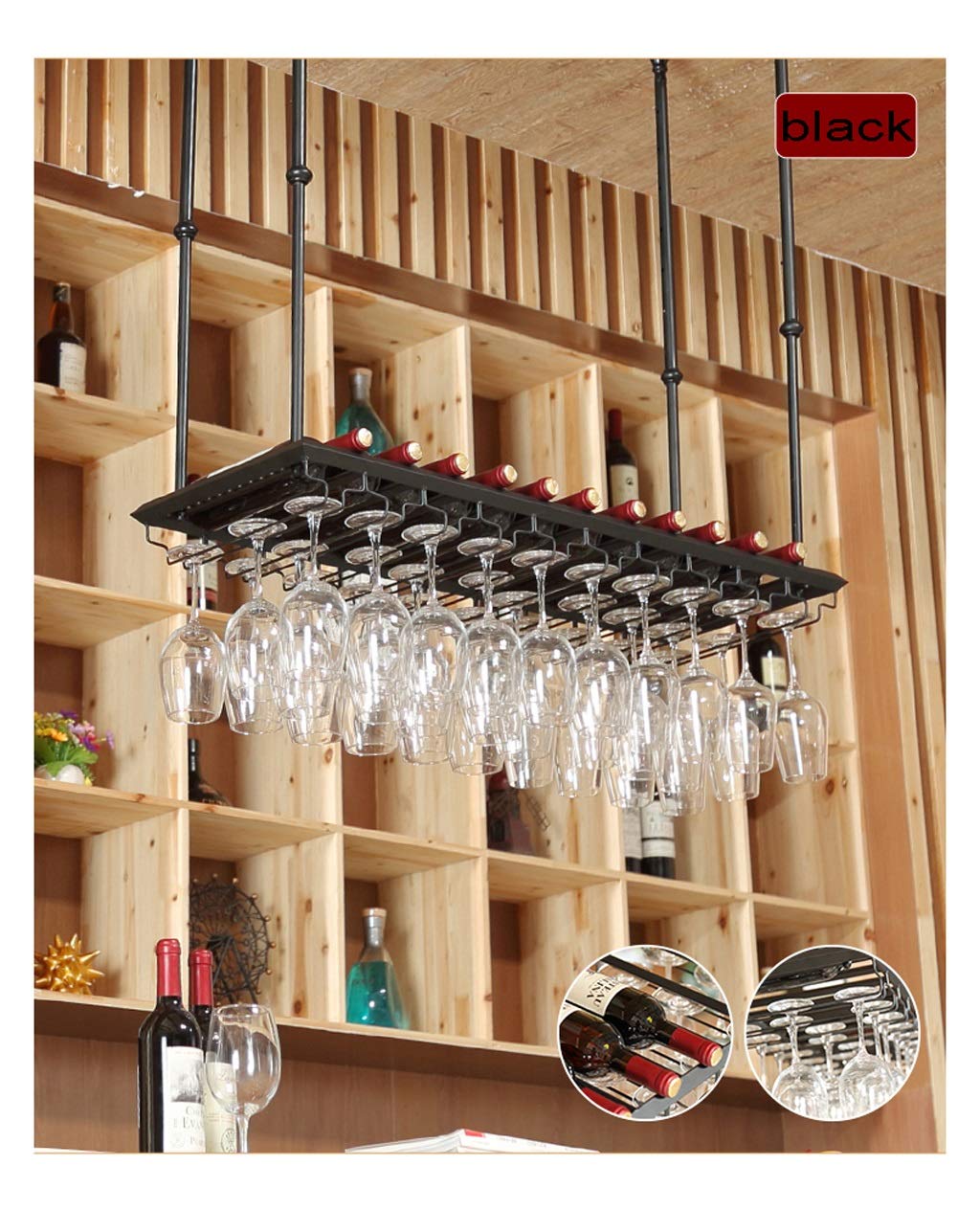 Casier à vin plafond DKSNAJ style nordique pour créer une ambiance de bar bistrot chez soi