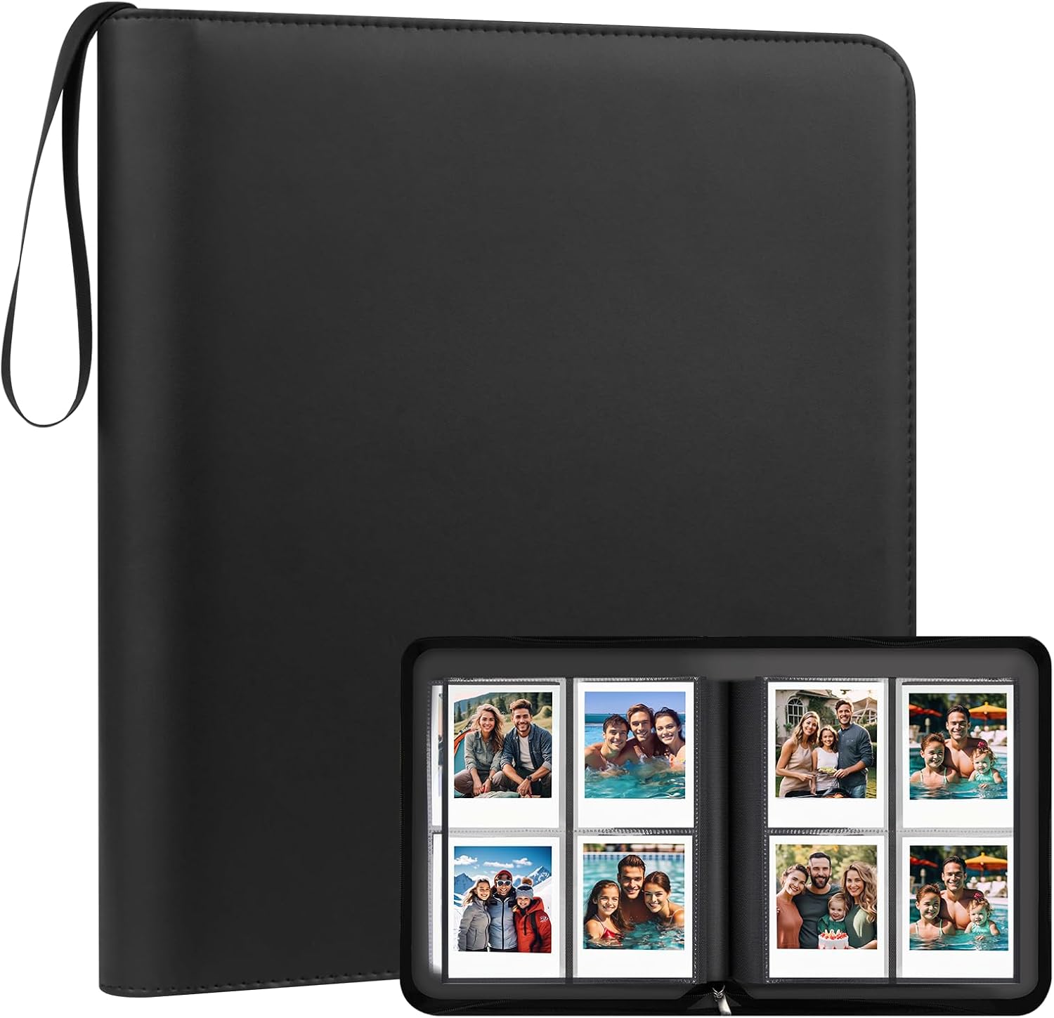 256 Pockets Photo Album for Fujifilm Instax Wide 300 Camera, for Polaroid 600 Photo Album, Albums for Polaroid Now+ Now OneStep2 OneStep+ 600 Instant Film Camera, POP Lab Instant Print Camera, Black