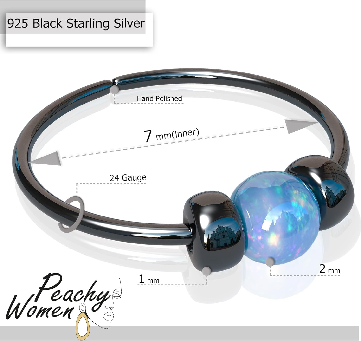 Black Nose Rings Opal - Image 5