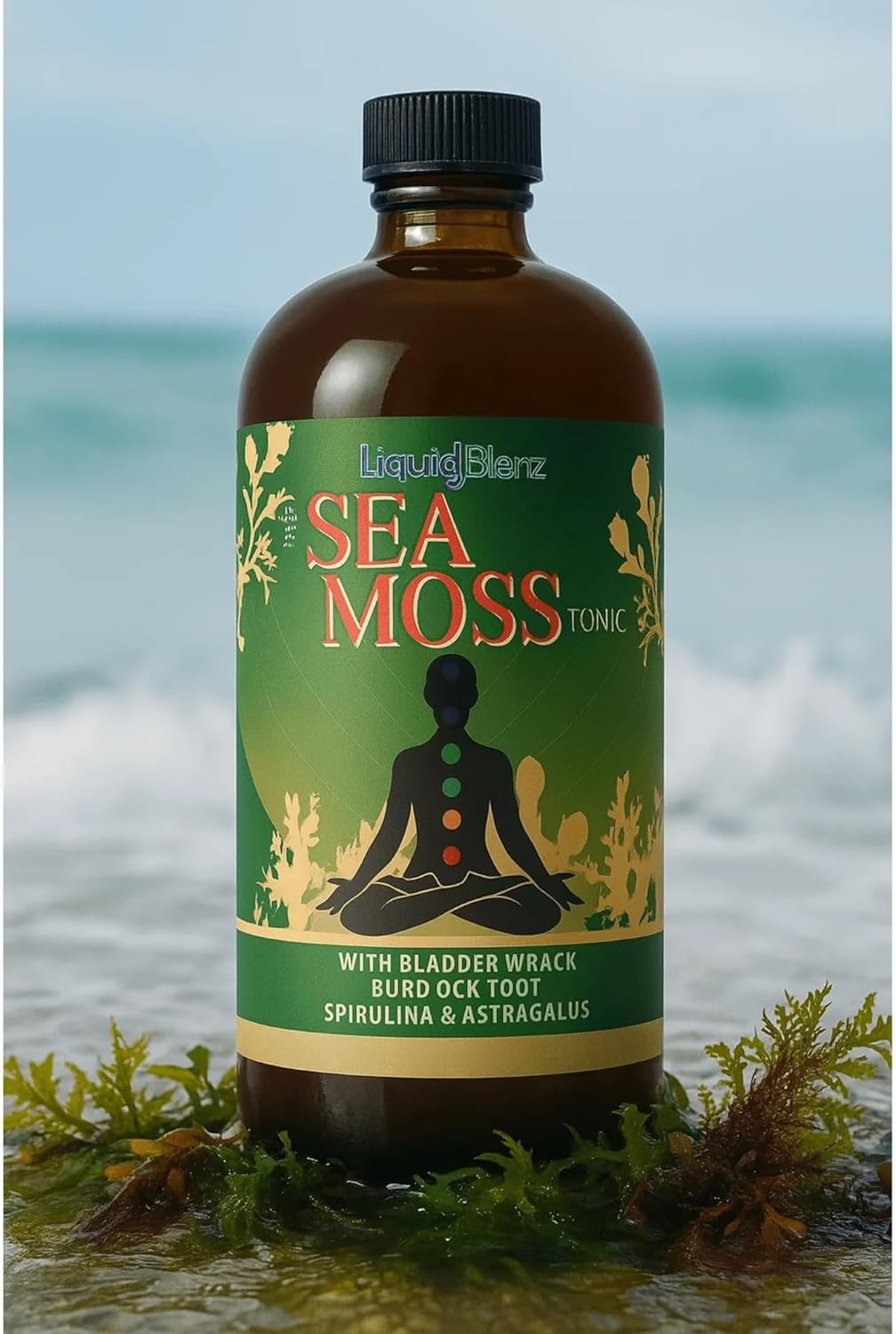 LIQUID BLENZ Sea Moss Tonic | Overall Body Enhancement & Wellbeing Support | Natural Herbal Supplement | 32 fl oz