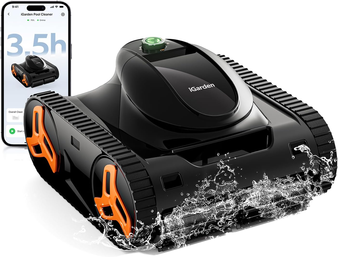 iGarden KN Series Robotic Pool Cleaner 2026: 210-Min Cordless Runtime, 3D Navigation, Floor Wall Waterline Cleaning for Inground Above Ground Pools