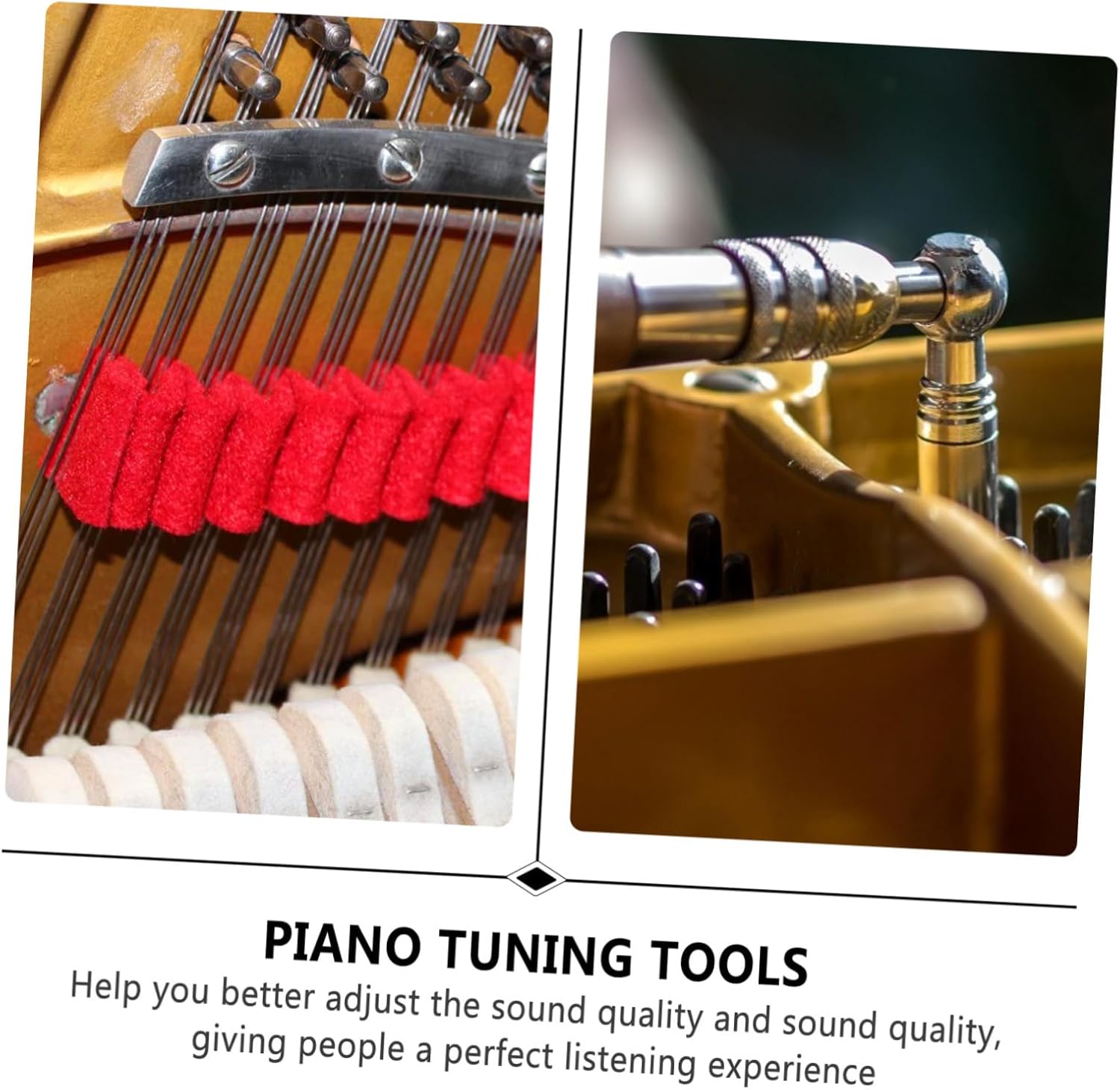 Hemoton 16pcs Piano Tuning Tool Set Professional Tuning Kit Fork Mute Hammer and Accessories for Accurate Piano and Sound