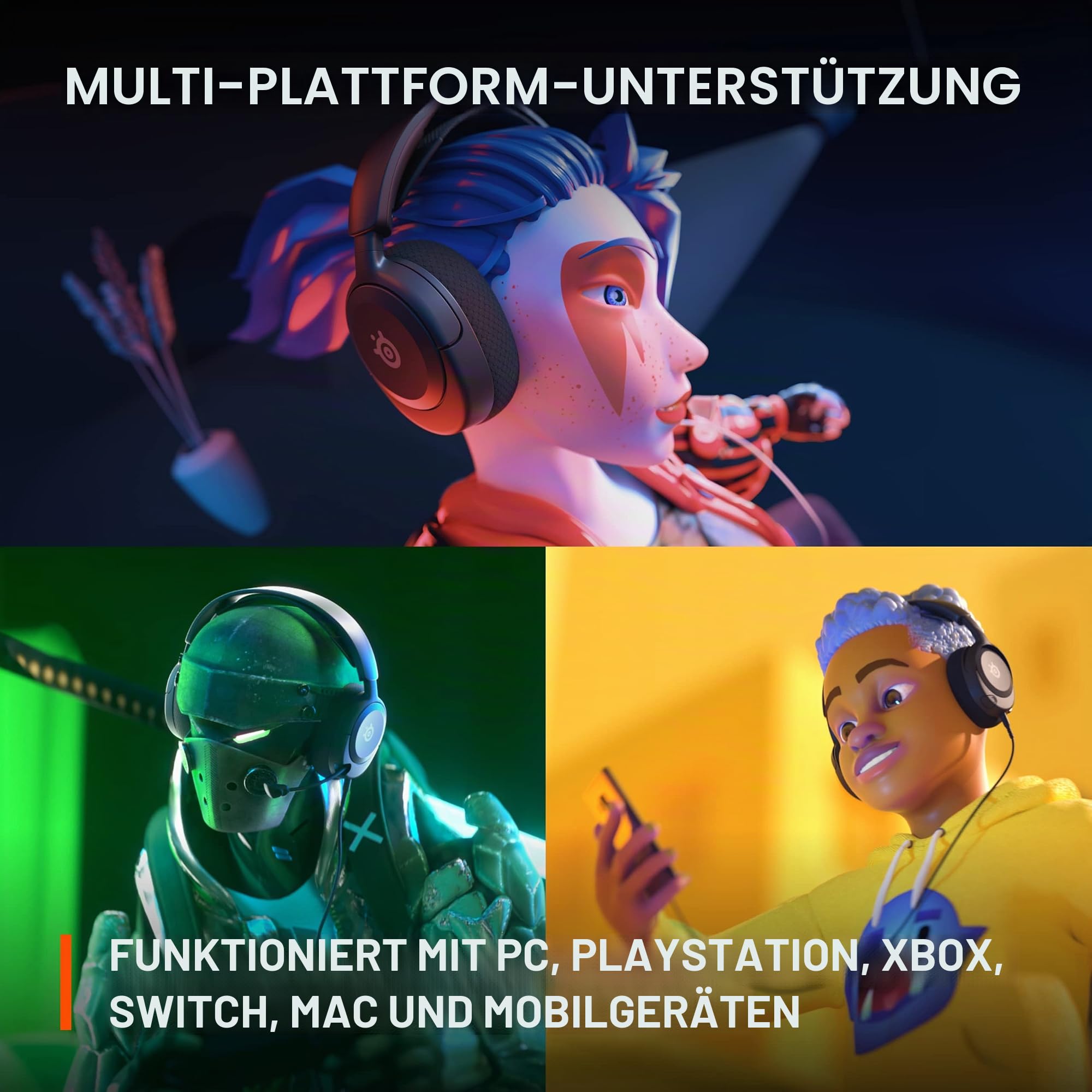 SteelSeries Arctis Nova 1 Multi-System-Gaming-Headset – HiFi-Treiber – 360° räumliches Audio – Komfortdesign – langlebig – Ultraleicht – Mikrofon mit Geräuschunterdrückung – PC, PS5/PS4, Switch, Xbox