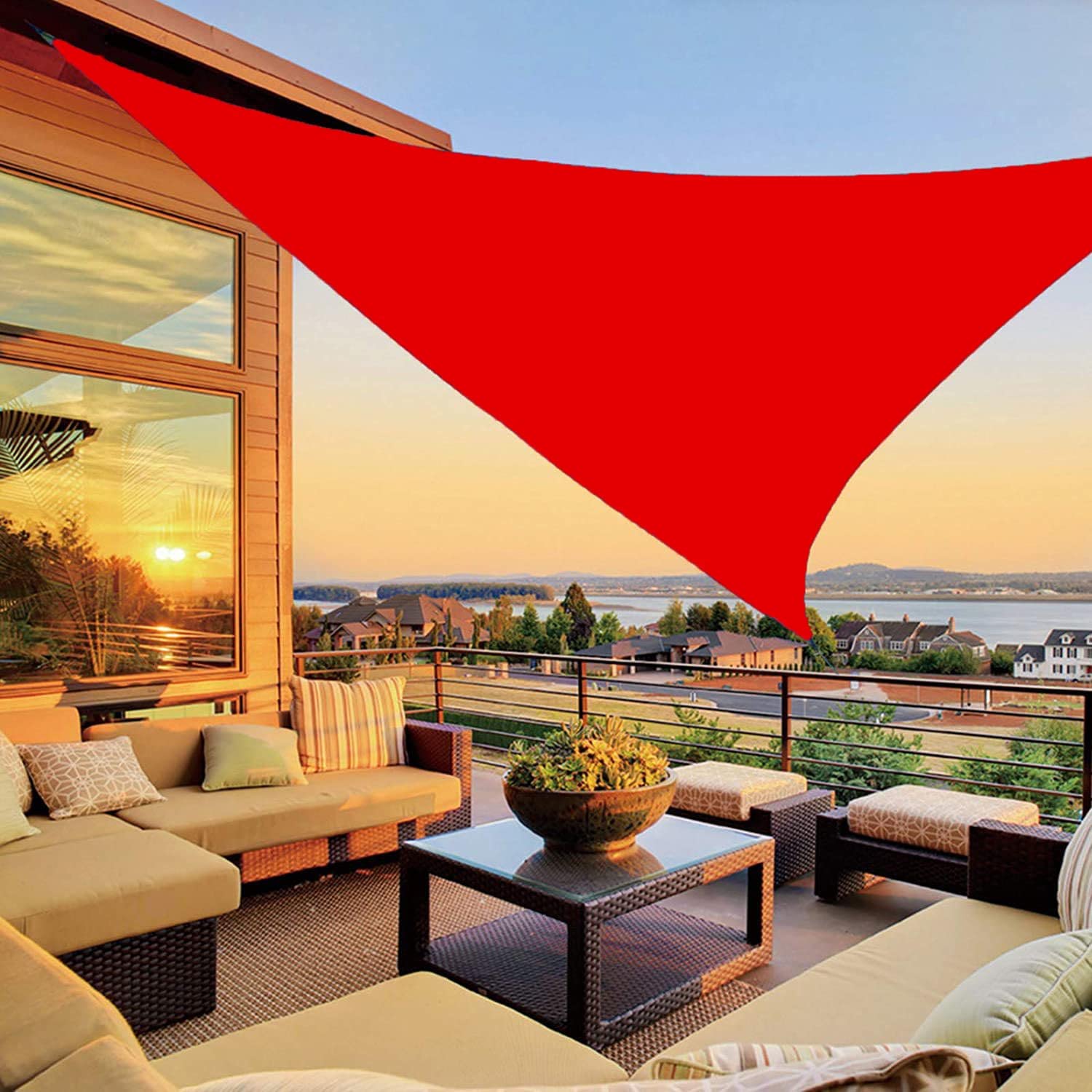 Voile d'ombrage rectangulaire auvent de protection UV avec corde