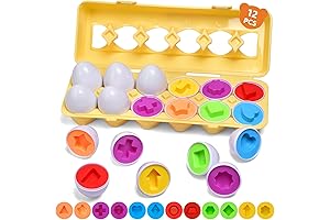 12pcs Matching Eggs for Toddler 1-3,  - Educational Learning Eggs Toys for Sorting Recognition Skills