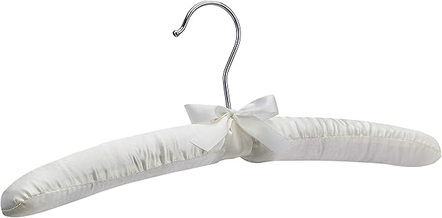 Amazon Basics Satin Padded Blouse Hangers, Ivory, 12-Pack