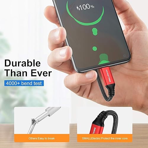 Miniatura 22 de Cable USB tipo C, paquete con 5 unidades, 6 pies, carga rápida, cargador rápido 3A, cable rápido, cable tipo C - A