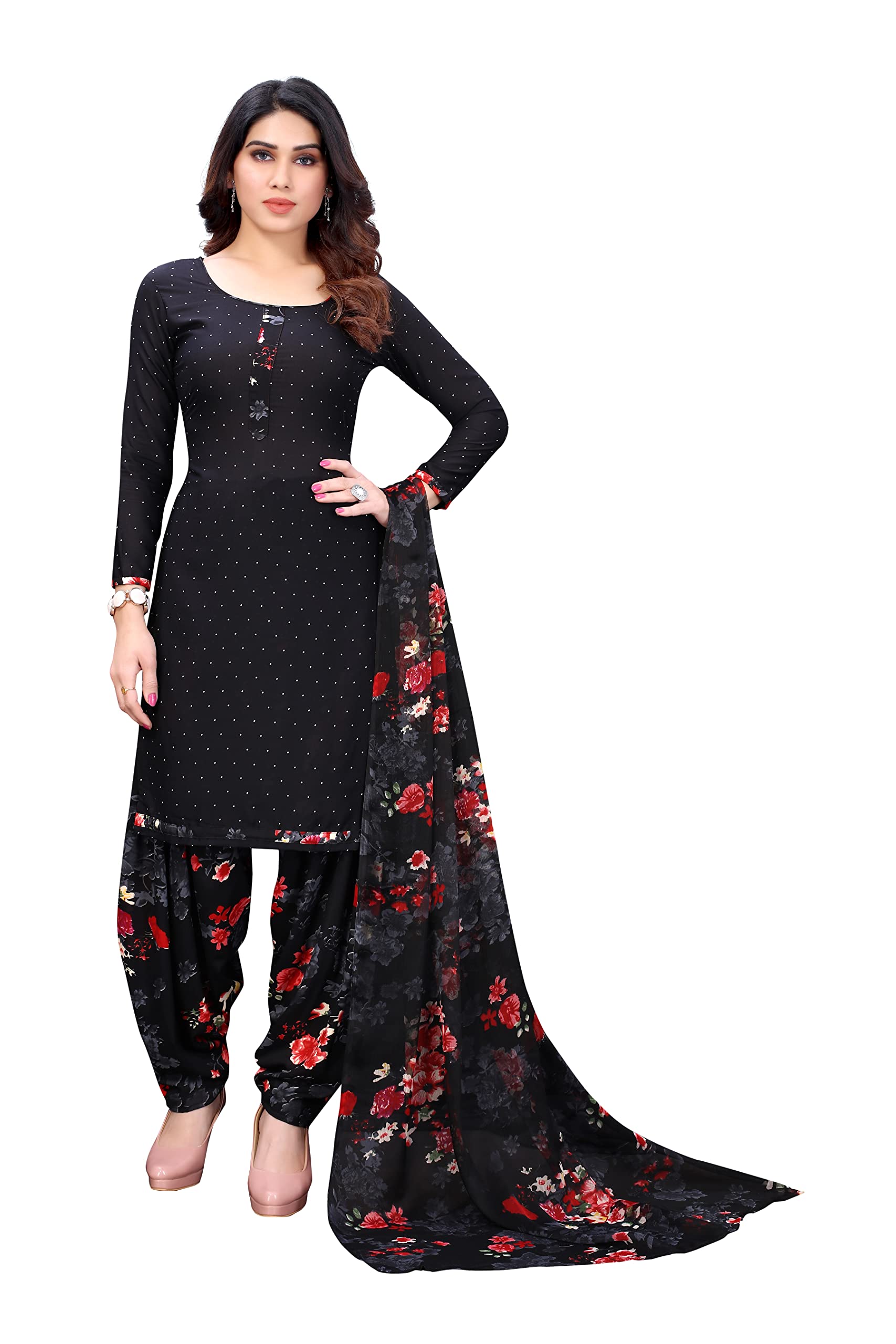 yashika Women's Crepe Salwar Suit Material-picture-37