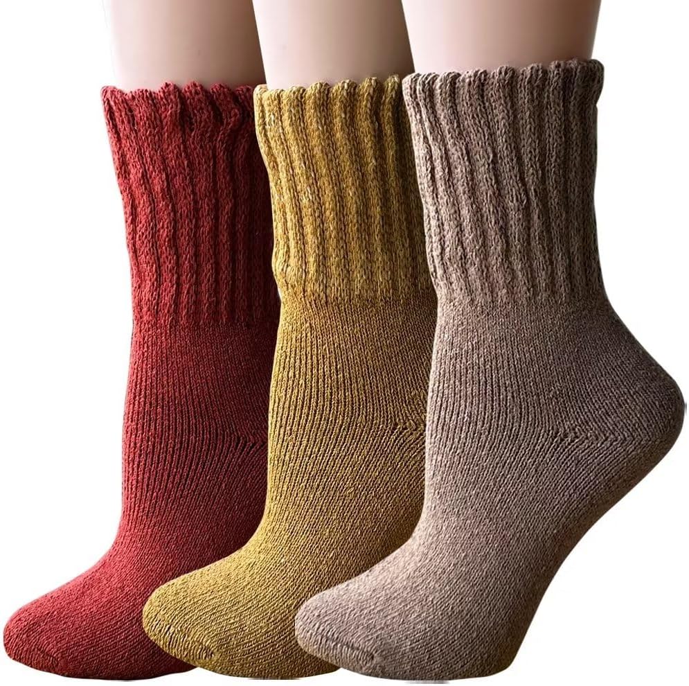 Yoicy Womens Super Thick Wool Socks - Soft Warm Comfort Casual Crew Winter Socks (Pack of 3-5), Multicolor - Image 3