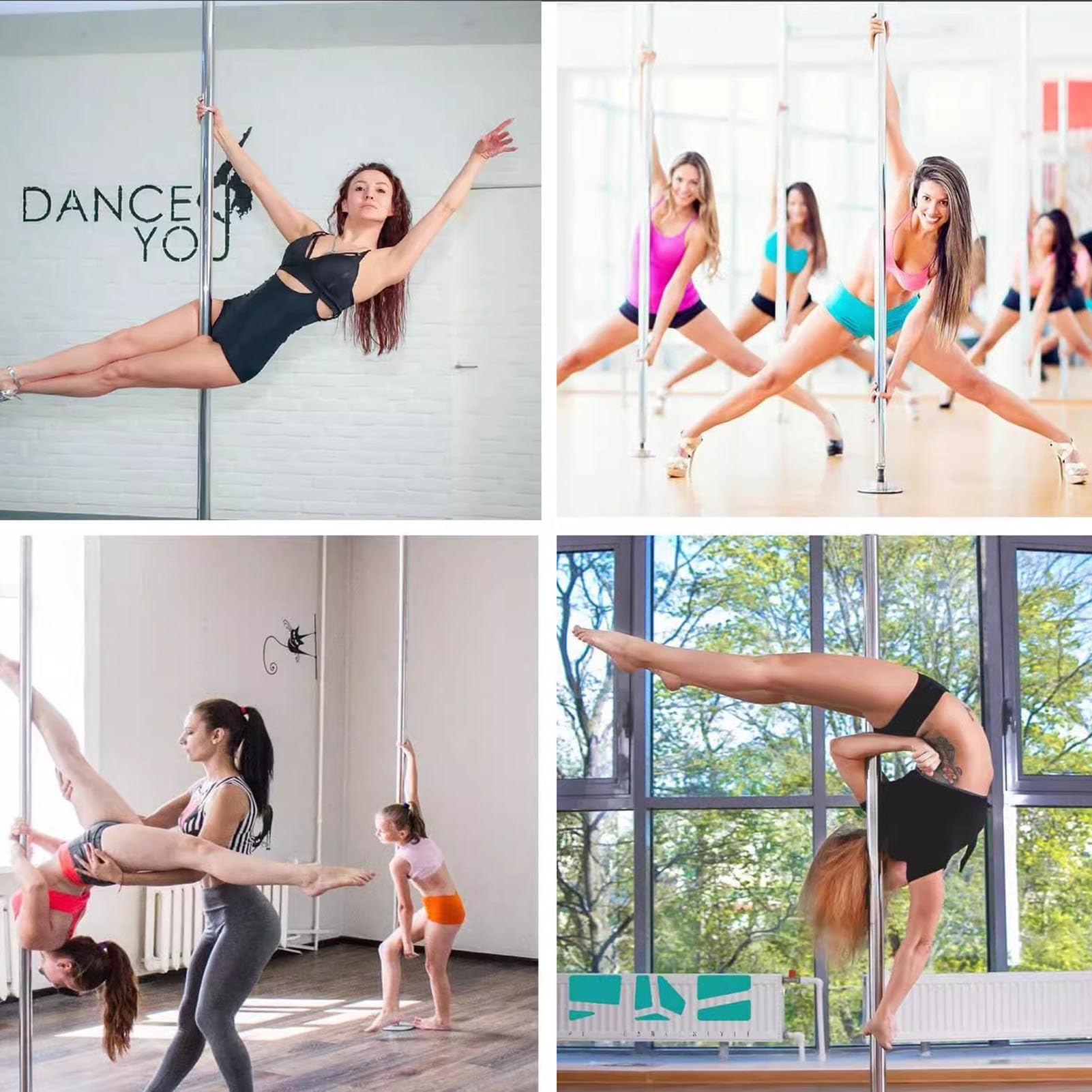 Barre De Pole Dance XR Brands - Acier Réglable 2,13m - Installation Facile - Neuf