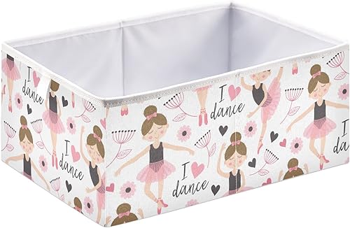 Miniatura 1 de Cubo de almacenamiento plegable de bailarina, color blanco, impermeable, para juguetes, para niños, niñas, juguetes, libros, oficina, hogar,