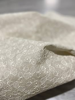 竺仙　　綿紬　綿１００% 花柄生地 ベージュ×ネイビー 竺仙 綿紬 綿100% 花柄生地 ベージュ×ネイビー