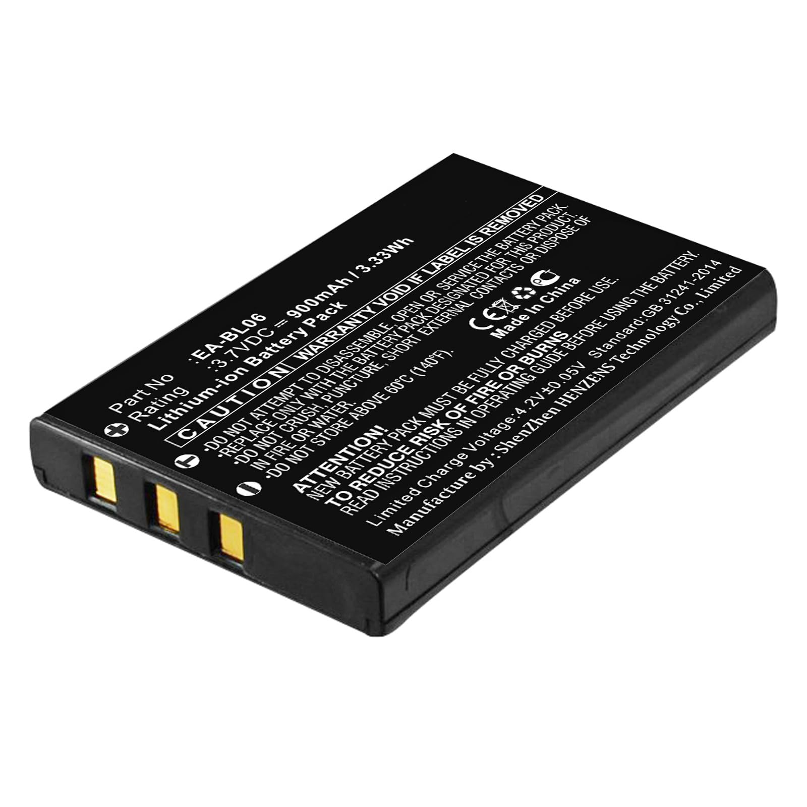Synergy Digital PDA Battery, Compatible with Sharp Zaurus SL-5500 PDA, (Li-ion, 3.7V, 900mAh) Ultra High Capacity, Replacement for Sharp EA-BL06 Battery