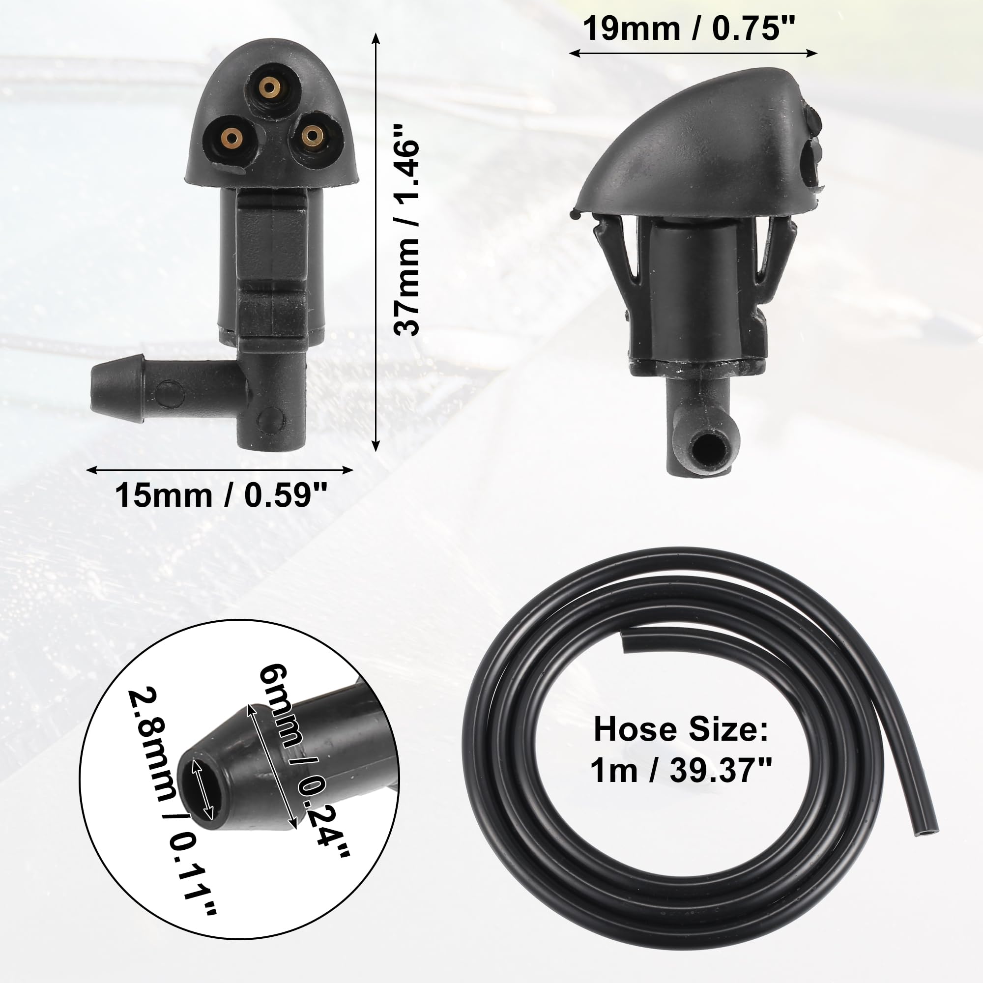 A ABSOPRO Ugelli Tergicristallo Spray Per Chevrolet Cruze 3pz | Colore: Nero, Materiale: Plastica, Dimensioni: 37x15x19mm, OE: 94556605