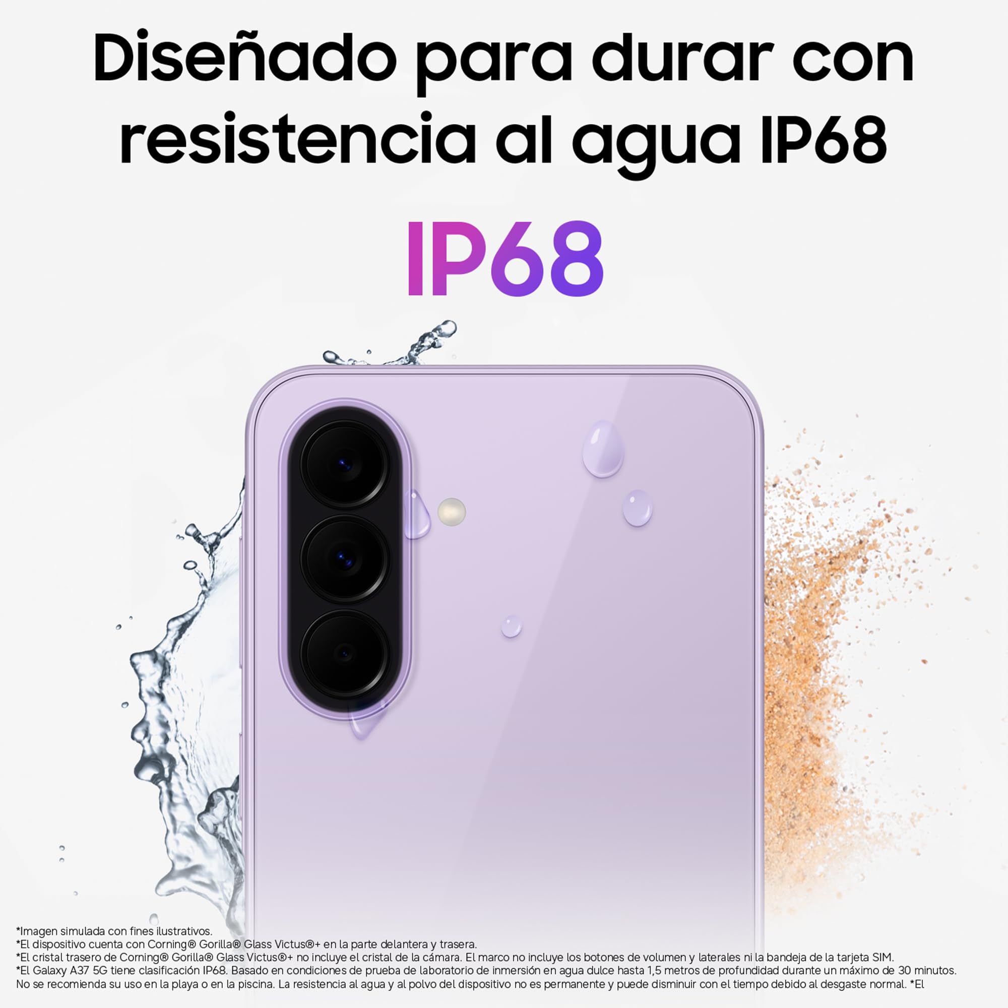 Samsung Galaxy A37 5G, 256GB, Móvil Fino con IA, 8GB, Gran Angular 50MP, Autonomía 2 Días, Batería 5000 mAh, IP68, Garantía del Fabricante 3 Años + 1 Año Extra, Color Verde Oscuro (Versión Española)