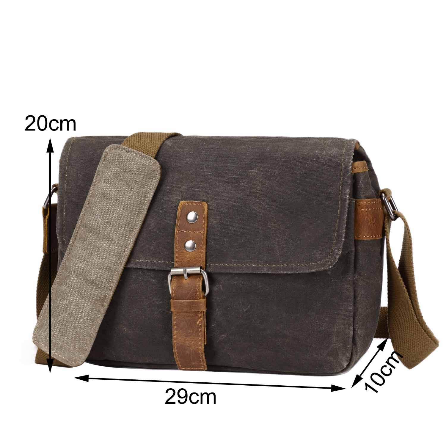 Neuleben Kameratasche Schultertasche mit abnehmbarem Kamerafach Vintage klein Umhängetasche Canvas für Damen/Herren