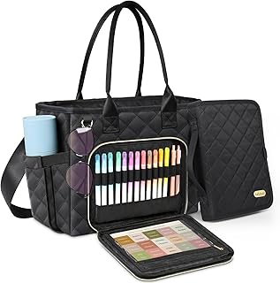 Large Bible Bag with Bible Cover Case for Women, Church Bag with Shoulder Strap, Quilted Bible Cover for Bible Study Supplies, a Christian Gift for Women, Black