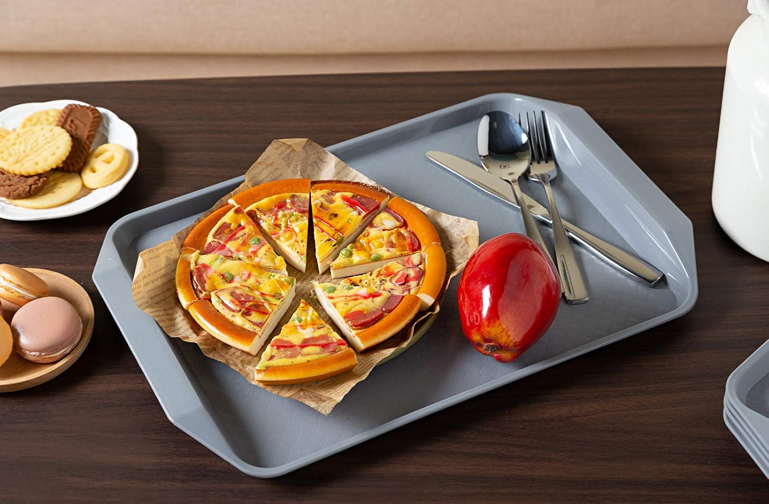 Plastic Fast Food Tray,16.7 by 11.8-Inch,Set of 12 (Grey) - Image 5