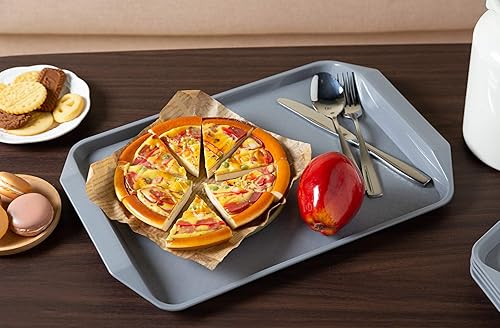 Vista 19 de Bandeja de plástico para comida rápida, 16.7 x 11.8 pulgadas, juego de 12 (negro)