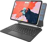 Rii Billentyűzetes Tok iPad 10.9" 2022 10. Generáció - Mágneses Állvány, Trackpad, 7 Színű Háttérvilágítás, QWERTZ, Fekete 1