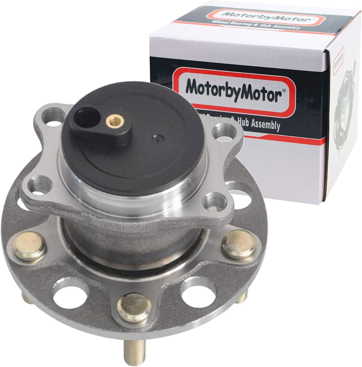 MotorbyMotor 512332 (FWD) Rear Heavy Duty Wheel Bearing Assembly with 5 Lugs for Chrysler 200 Sebring, Dodge Avenger Caliber, Jeep Compass Patriot Wheel Bearing Hub Assembly (2WD, w/4-Wheel ABS)