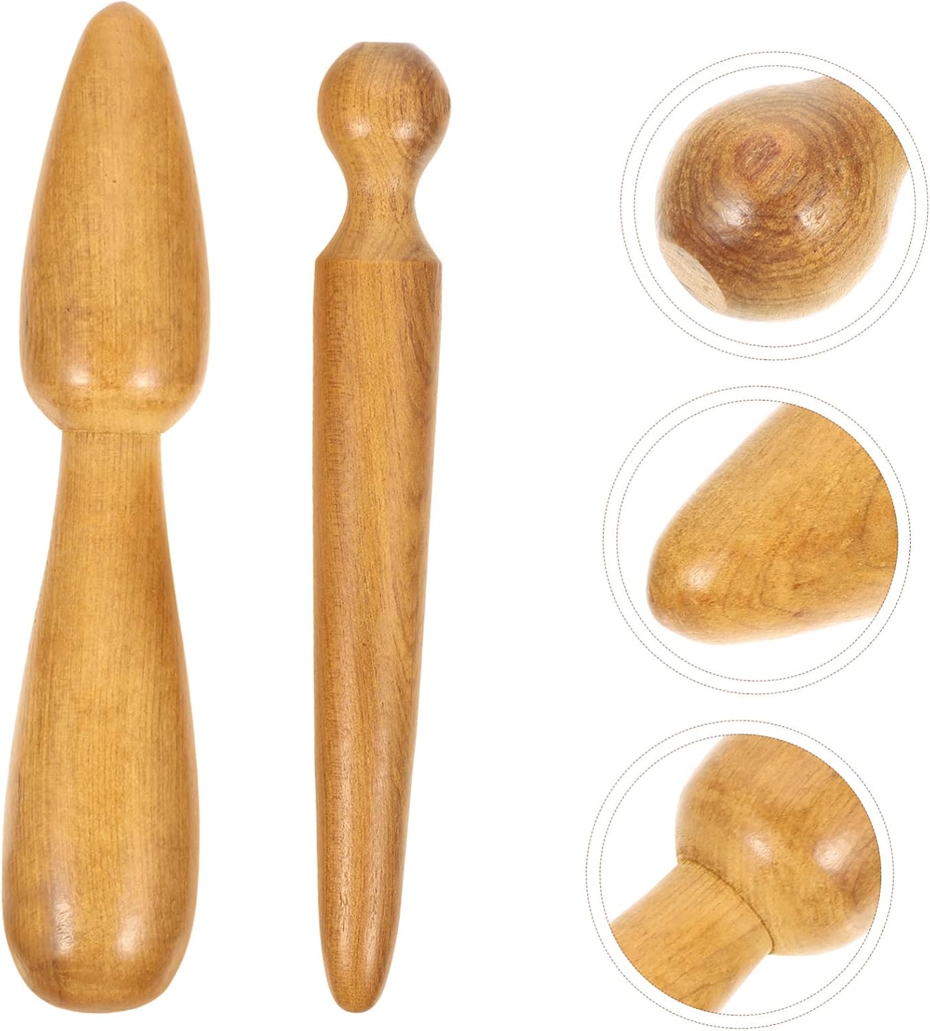 2pcs Stick Wood Thai Massage Acupressures Massage Pen Massage Rod Body Massage Stick Point Massager Under Eye Massager Guasha Stone Back Feet Relaxant Handheld Wooden