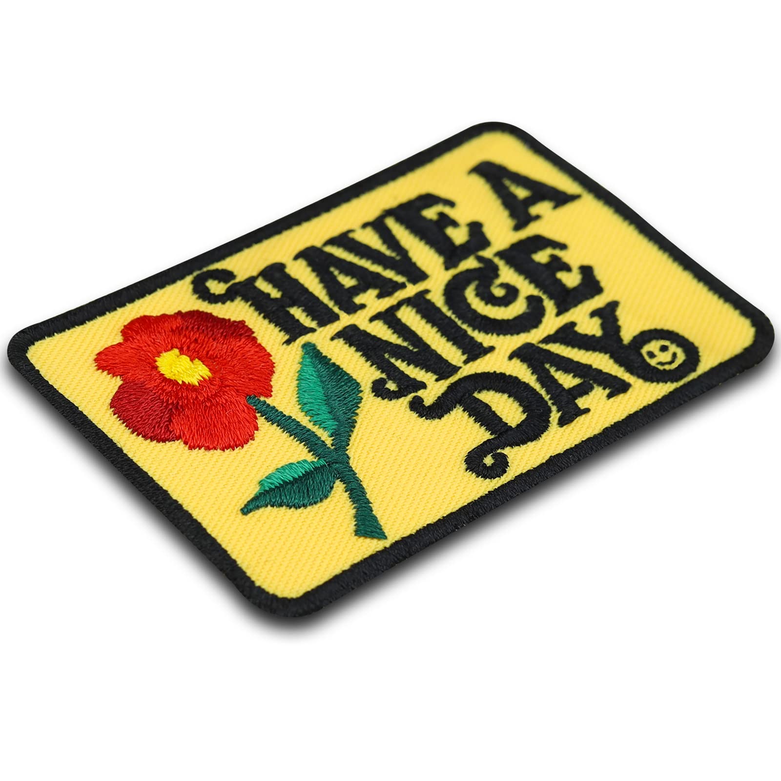 Toppa Ricamata “Have A Nice Day” Con Fiore Hippie – Stile Anni ’60, Si Cuce O Si Stira, Misura 8,9 X 6,5 Cm, Decorazione Per Abiti E Borse - 3