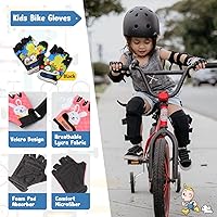 Vista 4 de Rodilleras y coderas para niños de estilo suave con guantes de bicicleta, equipo flexible resistente a los impactos para edades de 2 a 11 años