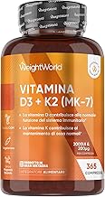 Vitamin D3 K2, 1 Tablet Per Day, 2000IU Cholecalciferol, 200μg Menaquinone, Vitamin K Contributes to the Maintenance of Normal Bones (EFSA), 365 Tablets (For 1 Year), Gluten Free