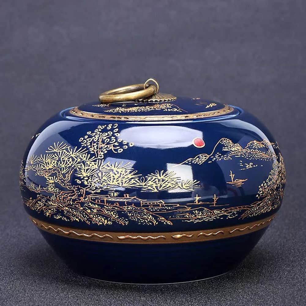 Kawa Pieczęcie Pieczęci Słoik Słoik słoik z fasolą kawy Słoik 12.1 cm Wzór krajobrazu herbata caddy ceramiczna herbata słoik domowy pudełko na herbatę do przechowywania