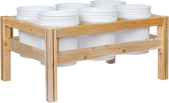 إطار حديقة من خشب الأرز المرتفع بستة دلاء من Greenes Fence، مقاس 43 بوصة x 28 بوصة x 20 بوصة - مصنوع في الولايات المتحدة الأمريكية من خشب الأرز في أمريكا الشمالية